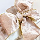 Large Shiny Velvet Pink & Gold Wired Ribbon Garland - 270cm