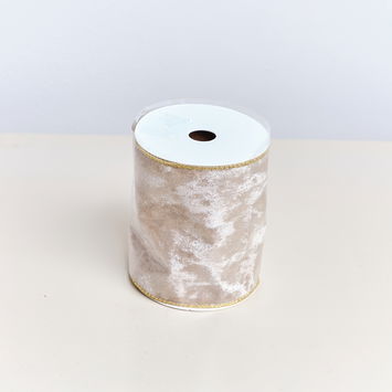 Large Shiny Velvet Pink & Gold Wired Ribbon Garland - 270cm