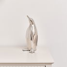 Large Silver Metal Penguin Ornament - 29cm 