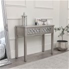  Large Silver Mirrored Chest of Drawers, Console / Dressing Table & Pair of Bedside Tables - Sabrina Silver Range