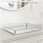 Large Silver Mirrored Cocktail Tray