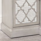 Large Silver Mirrored Lattice Sideboard - Sabrina Silver Range