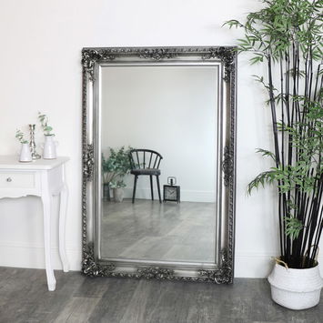 Luxurious Silver Ornate Wall/Leaner Mirror 100x150cm