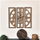 Large Square 3 Part Wooden Skeleton Wall Clock