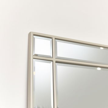 Large White Framed Art Deco Wall / Leaner Mirror 80cm x 180cm