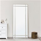 Large Taupe Framed Art Deco Wall / Leaner Mirror 80cm x 180cm