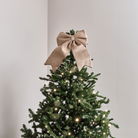 Large Taupe Velvet Christmas Bow - 30cm x 45cm