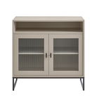 Large Two Door Reeded Glass Sideboard - Hesley Taupe Stone Range