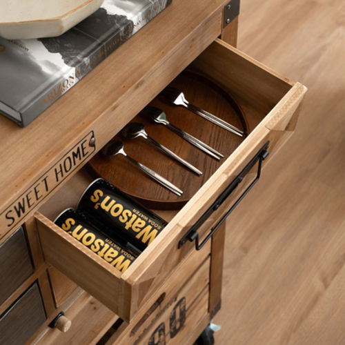 Large Vintage Wooden & Silver Wine Cabinet