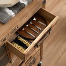 Large Vintage Wooden & Silver Wine Cabinet