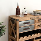 Large Vintage Wooden & Silver Wine Cabinet