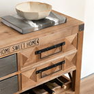 Large Vintage Wooden & Silver Wine Cabinet