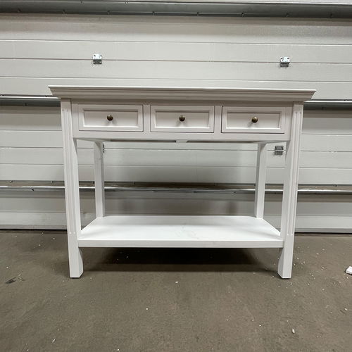 Large White 3 Drawer Sideboard Console Table - Daventry White Range - Damaged Seconds