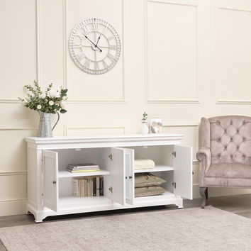 Large White 4 Door Sideboard - Daventry White Range