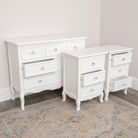 Large White 6 Drawer Chest of Drawers & Pair of 3 Drawer Bedsides - Victoria White Range
