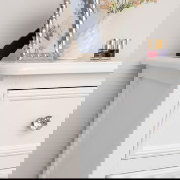 Large White 6 Drawer Chest of Drawers & Pair of 3 Drawer Bedsides - Victoria White Range