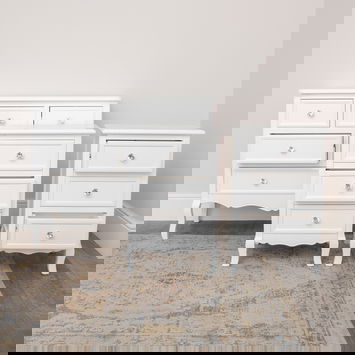 Large White 6 Drawer Chest of Drawers & Pair of 3 Drawer Bedsides - Victoria White Range
