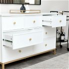 Large White 7 Drawer Chest of Drawers - Aisby White Range