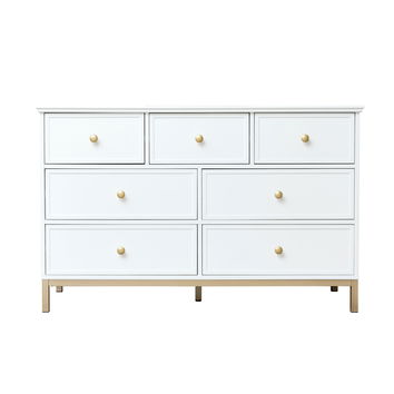 Large White 7 Drawer Chest of Drawers - Aisby White Range