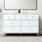 Large White 7 Drawer Chest of Drawers - Aisby White Range