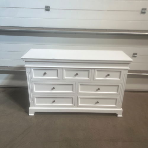 Large White 7 Drawer Chest of Drawers - Daventry White Range - Damaged Second