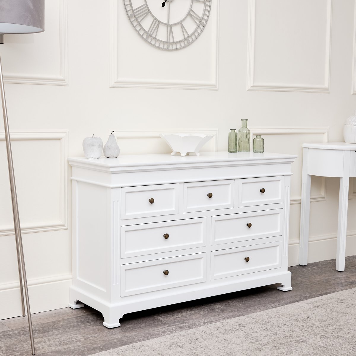 Large White 7 Drawer Chest of Drawers - Daventry White Range - DAMAGED SECOND 0824