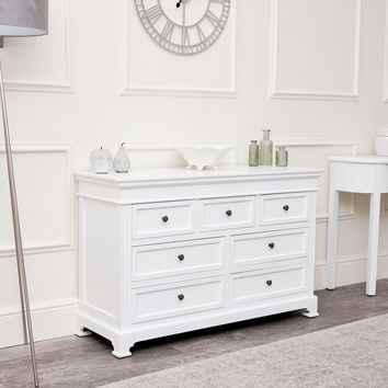 Large White 7 Drawer Chest of Drawers - Daventry White Range