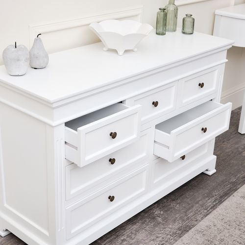 Large White 7 Drawer Chest of Drawers - Daventry White Range