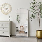 Large White Arched Window Mirror - 108cm x 59cm