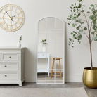 Large White Arched Window Mirror - 108cm x 59cm