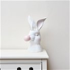 Large White Bunny Blowing Bubblegum Vase