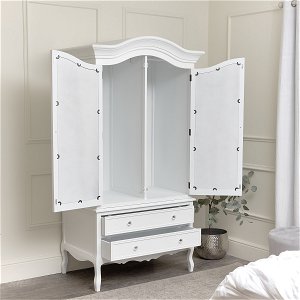 Large White Mirrored Wardrobe - Victoria Range