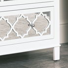 Large White Mirrored Lattice Chest of Drawers - Sabrina White Range