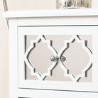 Large White Mirrored Lattice Chest of Drawers - Sabrina White Range