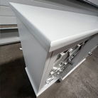 Large White Mirrored Lattice Sideboard - Sabrina White Range