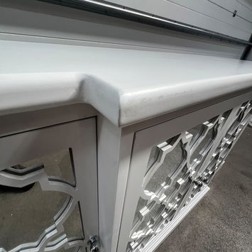 Large White Mirrored Lattice Sideboard - Sabrina White Range