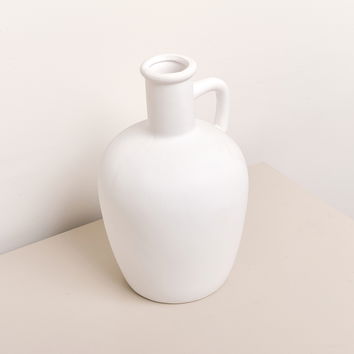 Large White Porcelain Jug Vase - 26cm