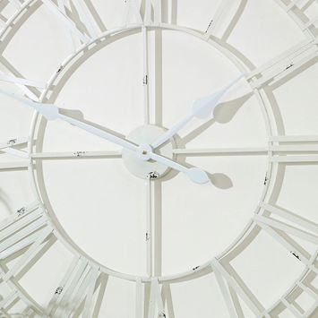 Large White Skeleton Wall Clock