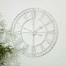 Large White Skeleton Wall Clock