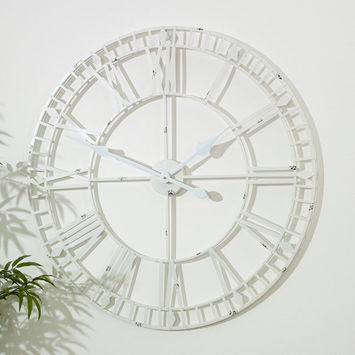 Large White Skeleton Wall Clock