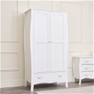 This Large White Wardrobe, Chest of Drawers & Pair of Bedside Tables from the Elizabeth White Range is a stunning, vintage style furniture set, perfect for placing in a bedroom, dressing room or guest room space. Made of Coated MDF and metal, this set com