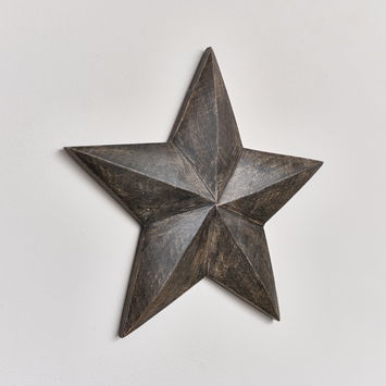 Large Wooden Black Wall Star Decoration