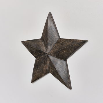 Large Wooden Black Wall Star Decoration