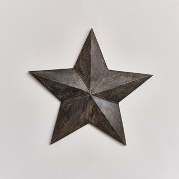 Large Wooden Black Wall Star Decoration