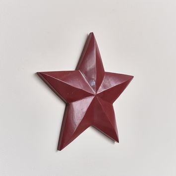 Large Wooden Deep Red Wall Star Decoration