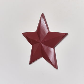 Large Wooden Deep Red Wall Star Decoration