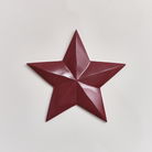 Large Wooden Deep Red Wall Star Decoration