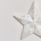 Large Wooden Distressed White Wall Star Decoration