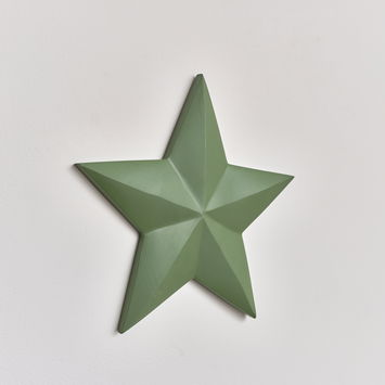 Large Wooden Green Wall Star Decoration