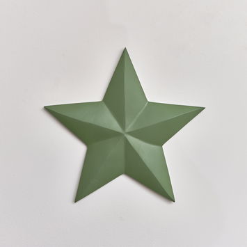 Large Wooden Green Wall Star Decoration